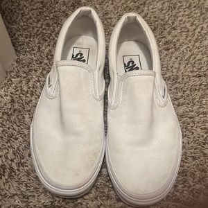 White slide on vans